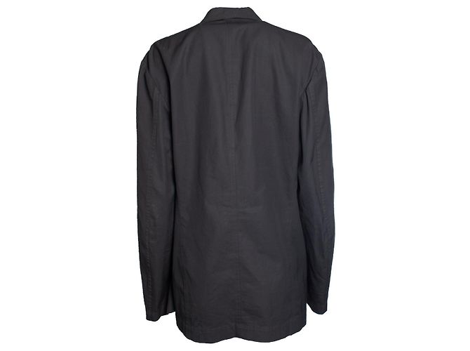 Issey Miyake, Baumwollblazer in Anthrazit Schwarz Grau - Ansicht 3