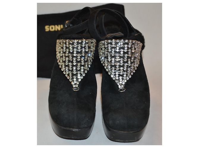 Botines Sonia Rykiel de ante negro talla 36 IT - vista 2