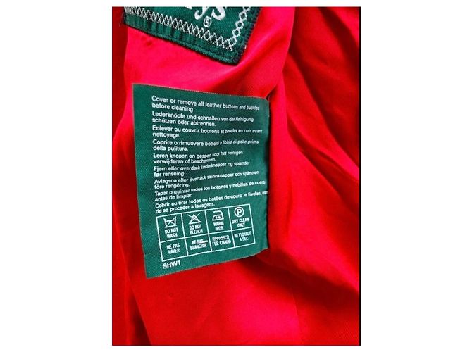 Abrigo Burberrys de lana roja con botones dorados - vista 6