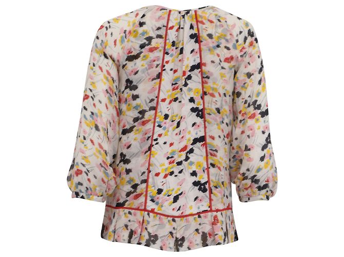 Blusa Ruffle Marlabis in Seta Multicolore di Diane Von Furstenberg - vista 4