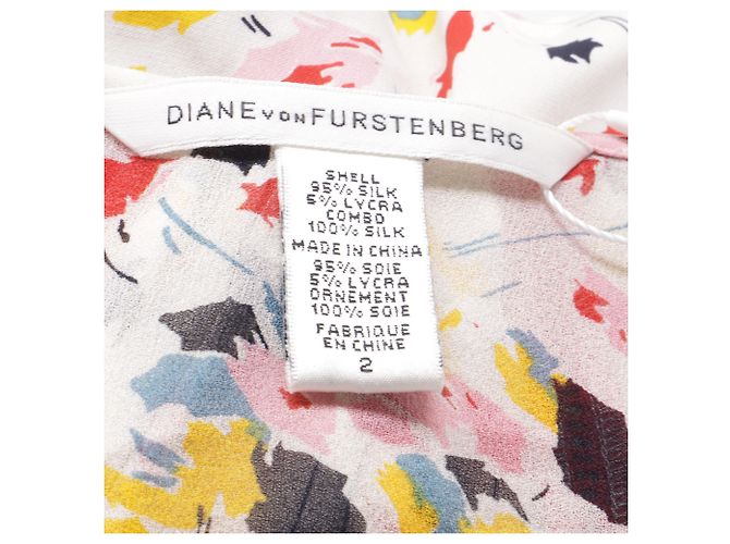 Blusa Ruffle Marlabis in Seta Multicolore di Diane Von Furstenberg - vista 5