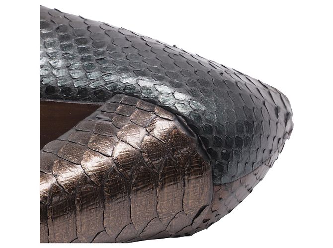 Décolleté in pelle di serpente Stuart Weitzman in pelle marrone - vista 6