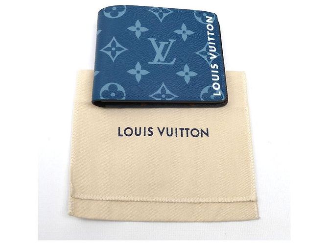 Portafoglio Slender Monogram Louis Vuitton Blu - vista 7