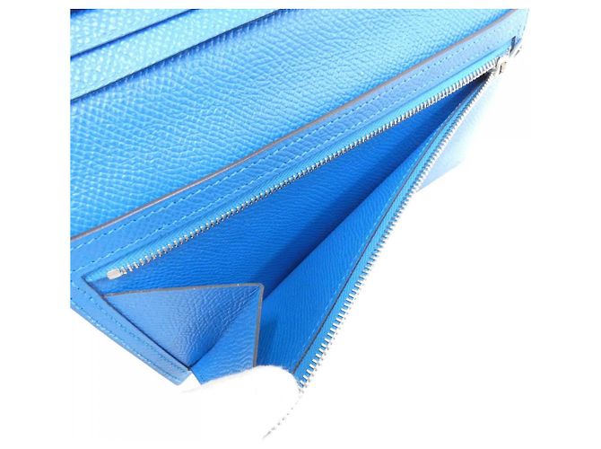 Portafoglio Lungo Soufflet Epsom Béarn di Hermès Blu - vista 10