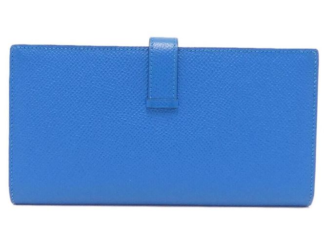 Portafoglio Lungo Soufflet Epsom Béarn di Hermès Blu - vista 2