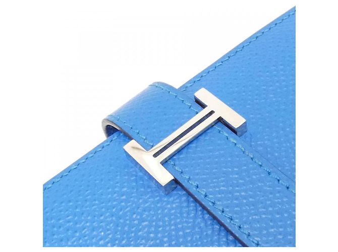 Portafoglio Lungo Soufflet Epsom Béarn di Hermès Blu - vista 6
