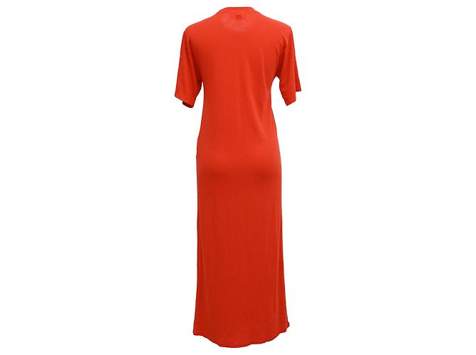 Vestido T-shirt Midi AMI Paris en Algodón Rojo Roja - vista 3