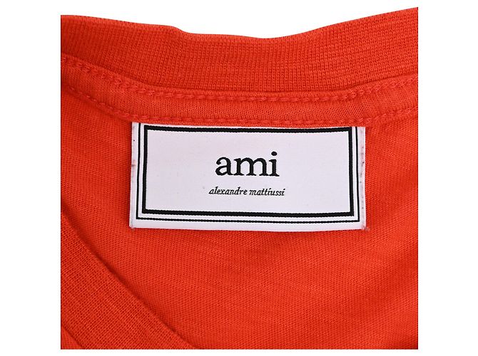 Vestido T-shirt Midi AMI Paris en Algodón Rojo Roja - vista 4