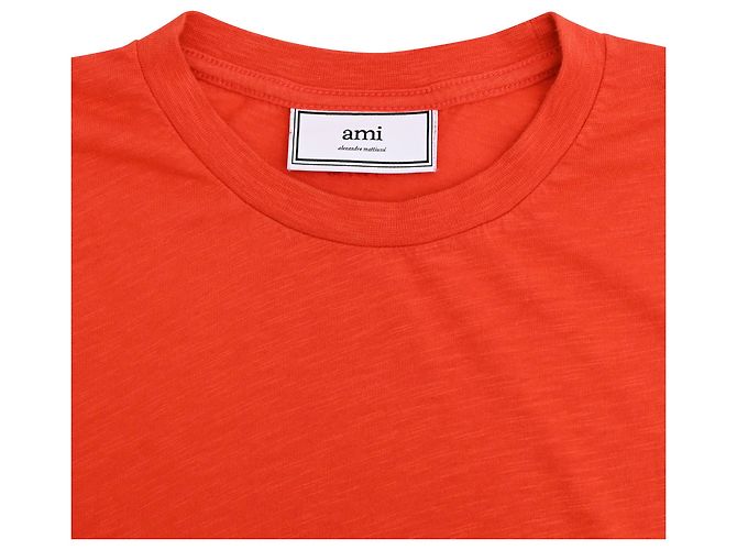 Vestido T-shirt Midi AMI Paris en Algodón Rojo Roja - vista 5