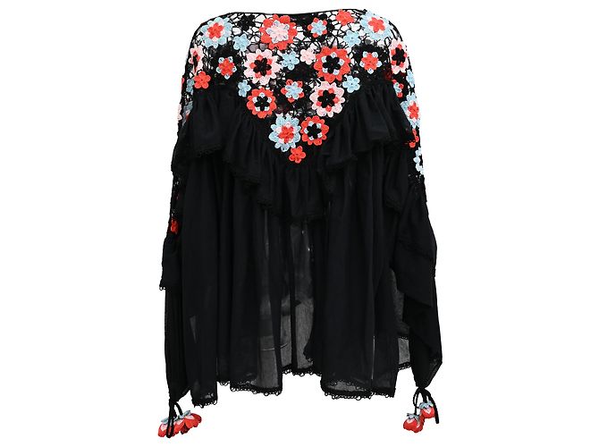 Blusa bordada Alanui en algodón negro - vista 3