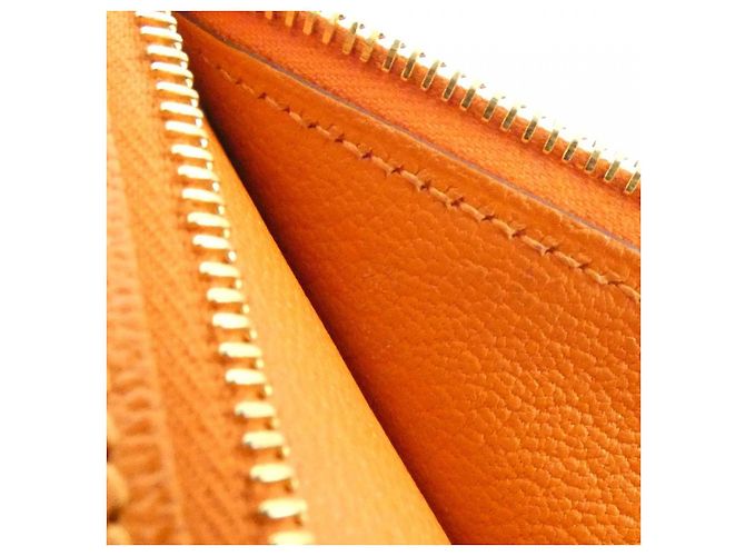 Portafoglio Lungo Soufflet Chèvre Béarn Hermès Arancione - vista 10