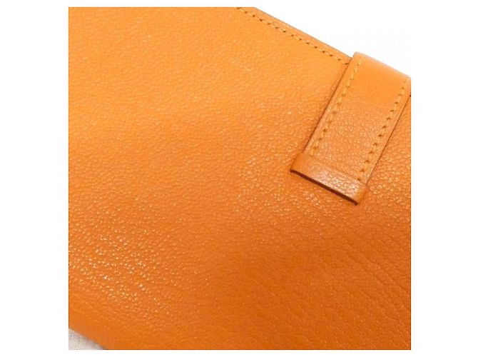 Portafoglio Lungo Soufflet Chèvre Béarn Hermès Arancione - vista 5