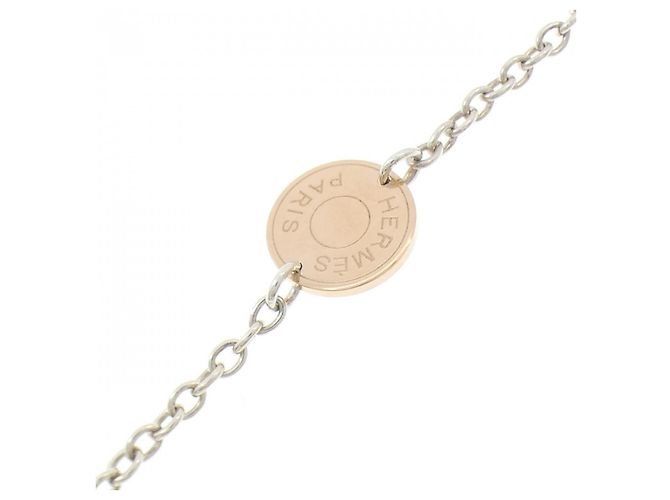 Collana Hermès Ex-Libris in argento 925 e oro rosa 750 di 136 cm Metallico - vista 3