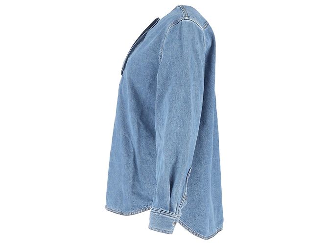 Blusa sin cuello Totême en denim azul Azul claro - vista 2