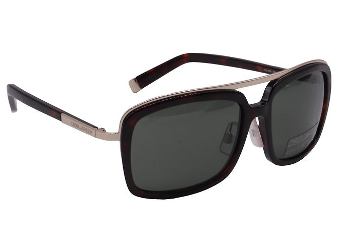 Gafas de sol aviador DQ0026 en acetato marrón carey de Dsquared2 Castaño Roja - vista 2