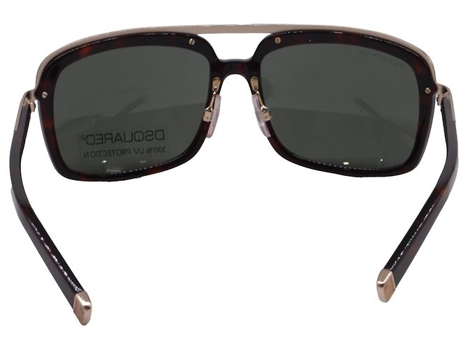 Gafas de sol aviador DQ0026 en acetato marrón carey de Dsquared2 Castaño Roja - vista 4
