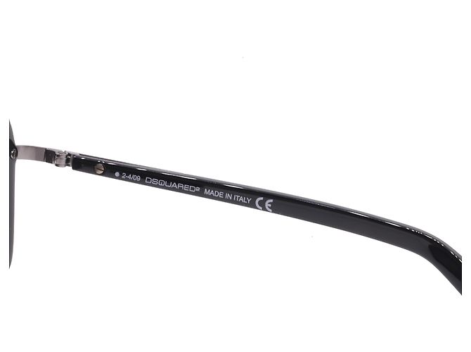 Lunettes de soleil aviateur Dsquared2 DQ0026 en acétate noir - vue 8