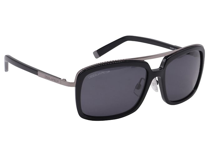 Occhiali da sole aviatore Dsquared2 DQ0026 in acetato nero - vista 2
