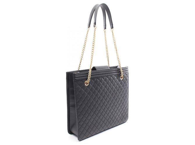 Chanel Boy Leder Tote Bag Schwarz - Ansicht 5