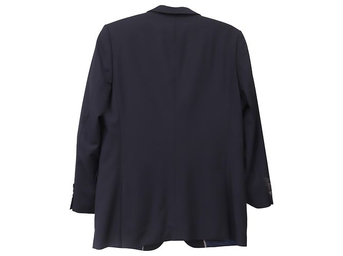 Hugo Boss Single-Breasted Blazer with Pockets in Navy Blue Wool - view 2