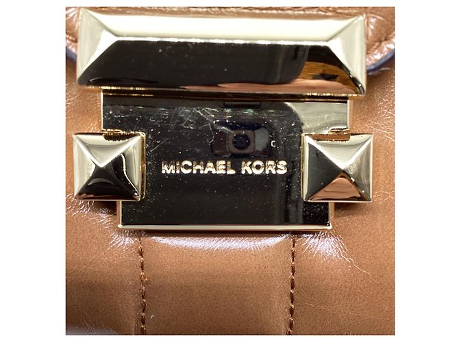 Michael Kors Whitney Medium gesteppte Schultertasche aus braunem Leder Rot - Ansicht 10