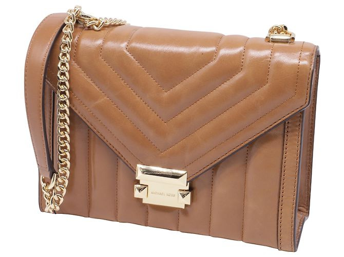 Michael Kors Whitney Medium gesteppte Schultertasche aus braunem Leder Rot - Ansicht 2