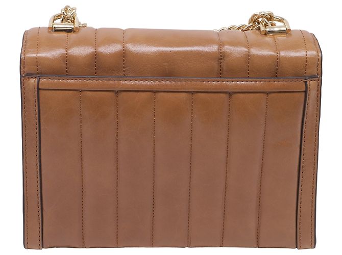 Michael Kors Whitney Medium gesteppte Schultertasche aus braunem Leder Rot - Ansicht 5