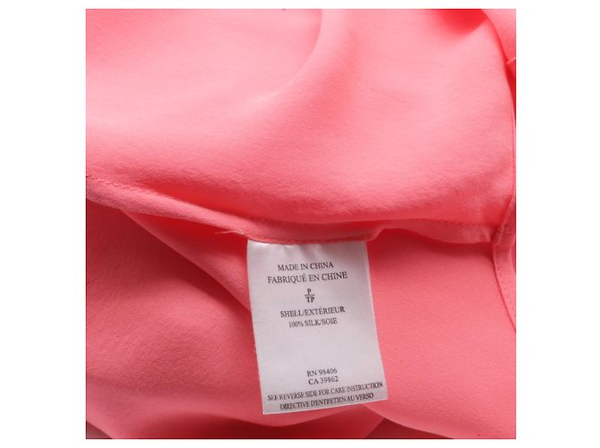Blusa de botones Theory en seda naranja Coral - vista 6