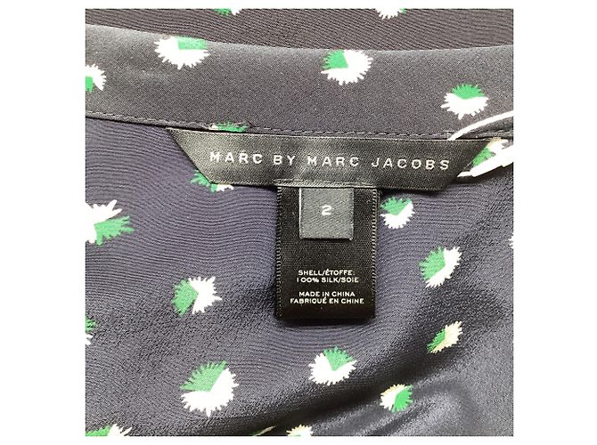 Blusa Estampada Marc by Marc Jacobs en Seda Azul Marino - vista 5