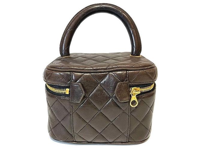 Vanity Borsa a mano in pelle matelassé Chanel Marrone - vista 2