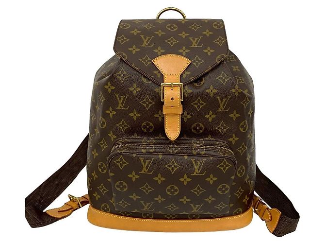 Louis Vuitton Montsouris Monogram Leather Backpack Brown - view 2