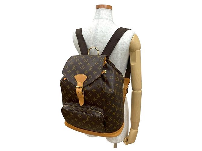 Louis Vuitton Montsouris Monogram Leather Backpack Brown - view 3