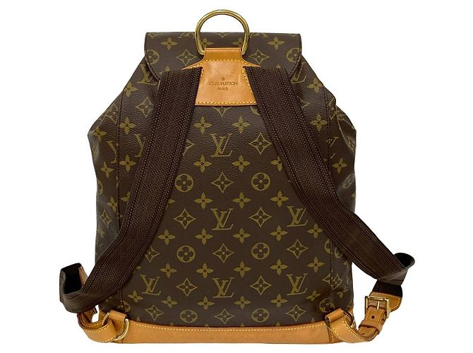 Louis Vuitton Montsouris Monogram Leather Backpack Brown - view 4