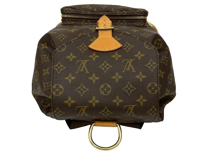 Louis Vuitton Montsouris Monogram Leather Backpack Brown - view 5