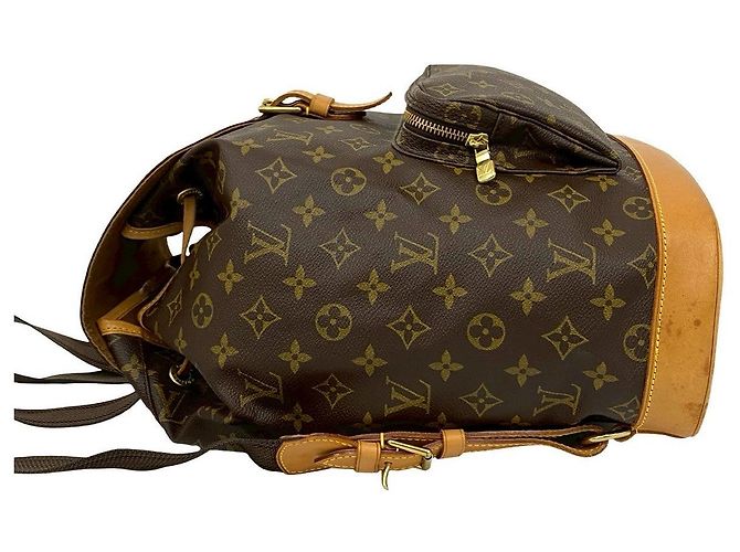 Louis Vuitton Montsouris Monogram Leather Backpack Brown - view 6