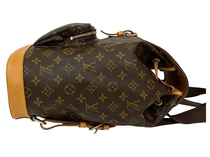 Louis Vuitton Montsouris Monogram Leather Backpack Brown - view 7