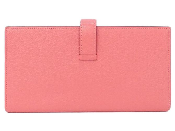 Portafoglio Lungo Soufflet in Capra Béarn di Hermès Rosa - vista 2