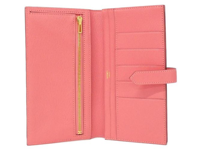 Portafoglio Lungo Soufflet in Capra Béarn di Hermès Rosa - vista 5