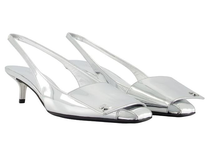 Faltbare Spiegel Kitten Pumps - Courreges - Synthetisch - Silber - Ansicht 2