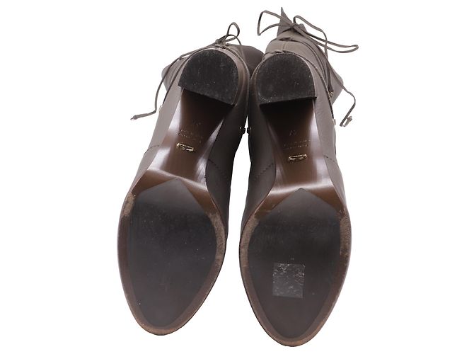 Botas altas de cuero gris Sergio Rossi Wrap Around - vista 7
