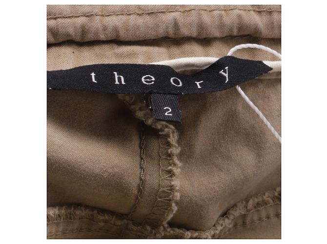 Theory Drawstring Cargo Pants in Brown Cotton  Red - view 4