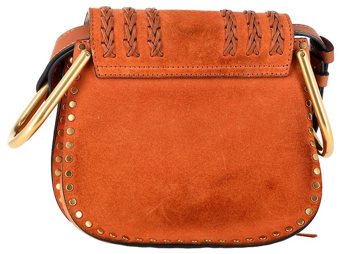 Sac à main Chloé Small Hudson en daim marron avec couture en relief - vue 3