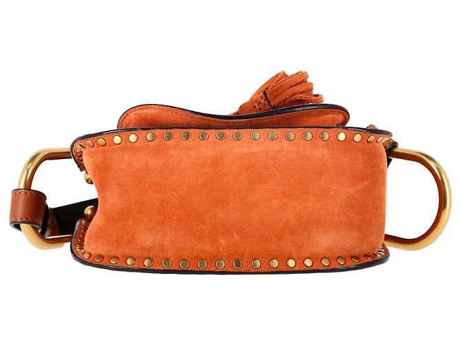 Sac à main Chloé Small Hudson en daim marron avec couture en relief - vue 4