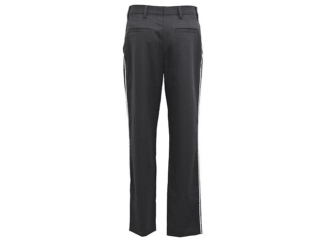 Miu Miu Stretch Pants With Side Crystals in Black Wool - view 3