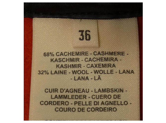 Falda de cachemira Hermès Negro Beige Naranja - vista 3