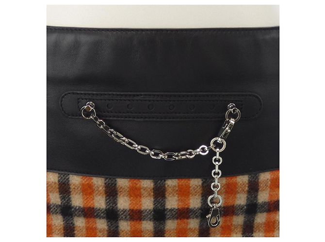 Falda de cachemira Hermès Negro Beige Naranja - vista 5
