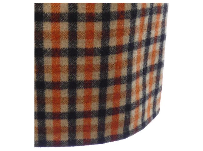 Falda de cachemira Hermès Negro Beige Naranja - vista 6
