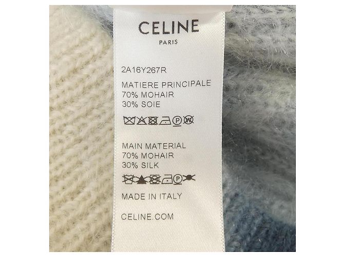 Céline CELINE Wollstrickwaren Weiß Blau Marineblau - Ansicht 3