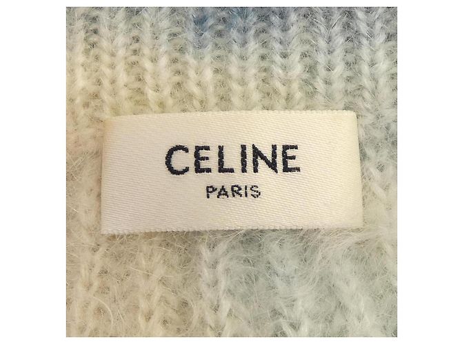 Céline CELINE Wollstrickwaren Weiß Blau Marineblau - Ansicht 4