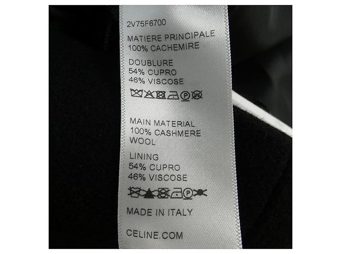 Céline CELINE Giacca in cashmere senza collo Nero - vista 3